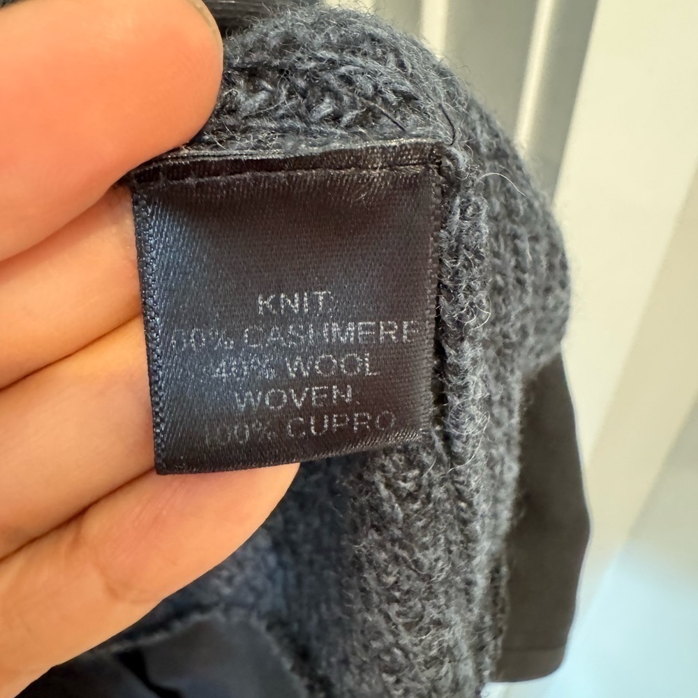 Quinn Cashmere Long Sleeve Sweater size Large L gray 60% cashmere 40%wool K - Picture 6 of 9